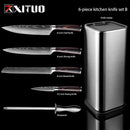 Juego de Chef de cocina XITUO, juego de 4-8 uds, cuchillo de acero inoxidable, soporte para cuchillos Santoku, cuchilla de corte de utilidad, cuchillos para pelar pan, tijeras