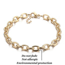 Retrato retro europeo y americano de collar de cadena gruesa exagerada cadena de doble personalidad cadena de cuello de hip-hop colla corta