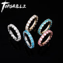 TOPGRILLZ 2020 New Round Zircon Rings Gold Color High Quality Copper Iced Out Rings Hip Hop Fashion Personality Jewelry Gift