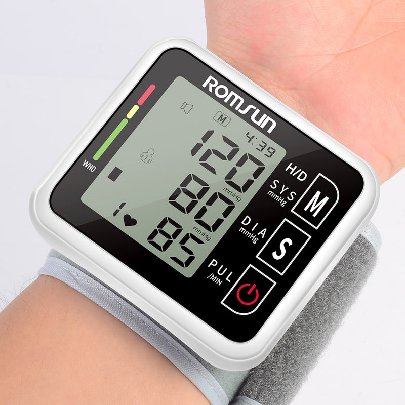 Digital Wrist Blood Pressure Monitor Electronic Automatic BP Sphygmomanometer Heart Rate Pulse Presure Meter Monitor Tonometer