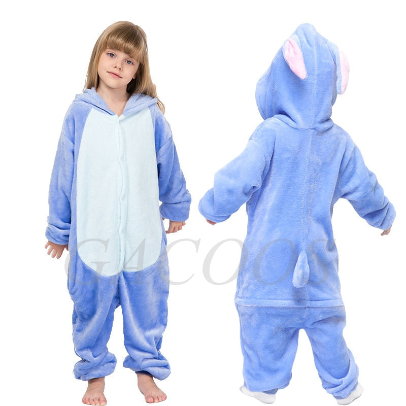 Stitch Onesies Kigurumi Winter Damen Panda Pyjamas Jungen Mädchen Tier Pyjamas Erwachsene Kinder Kostüme Flanell Cartoon Nachtwäsche