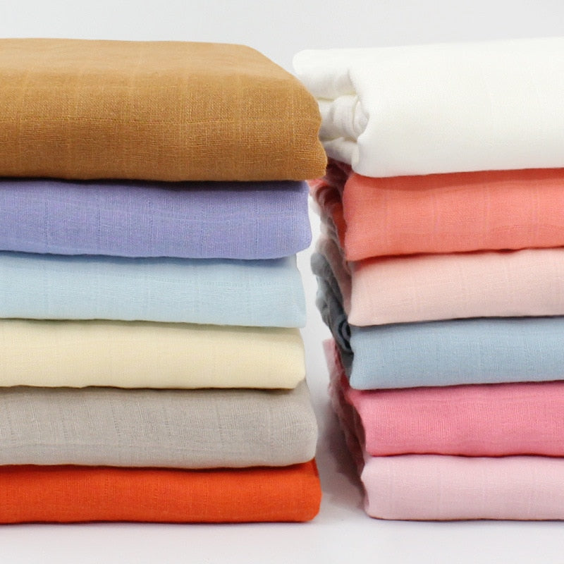120x120cm Bamboo Baby Swaddle Blankets Solid Plain Color Baby Blankets Newborn Cotton Gauze Blanket Muslin Baby Bath Towel