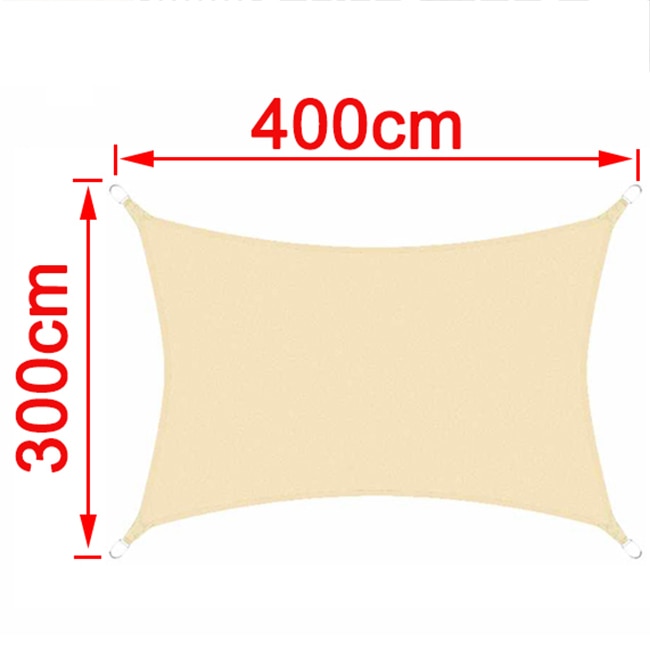 Beige 300D Waterproof Polyester Shade Sail, Triangle, Rectangle, Square Awning for Outdoor Garden, Beach, Terrace, Pool Awning