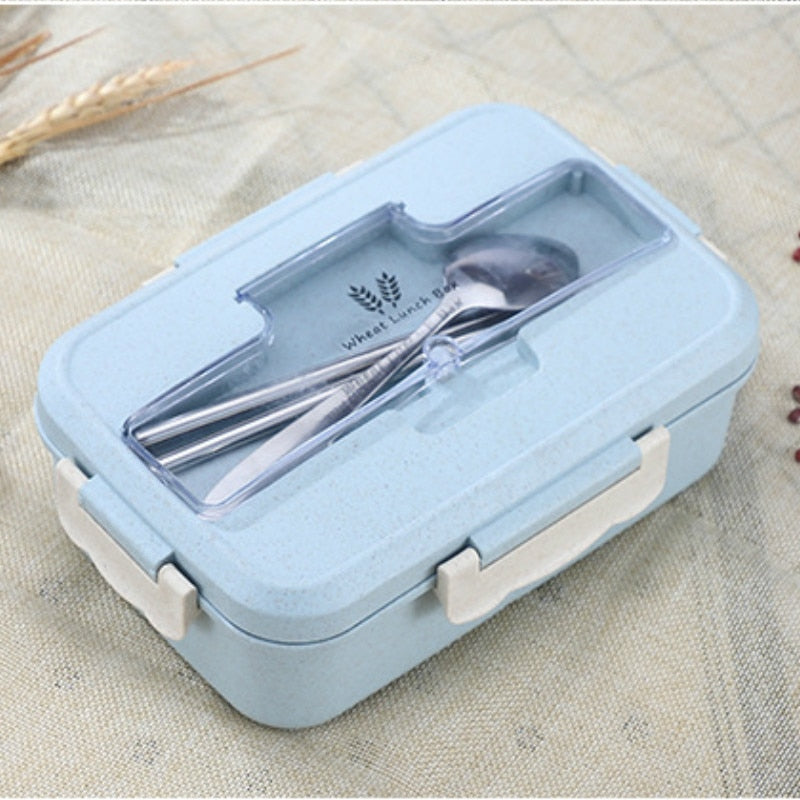 Lunch Box Food Container Bento Box Heated Lunchbox Kids Lunchbox Snack Straw Wheat Korean Sealed Student Plastic Box for Food