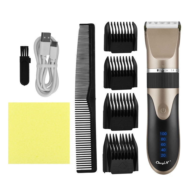 Professional Hair Trimmer Digital Usb Rechargeable Hair Clipper for Men Haircut Ceramic Blade Razor Hair Cutter Barber Machine