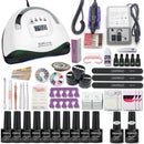 Juego de manicura 120/114W/54W Lámpara de uñas 20000RPM Máquina de perforación de uñas Extensiones Juego de esmalte de gel de construcción rápida Kit de arte de uñas en remojo