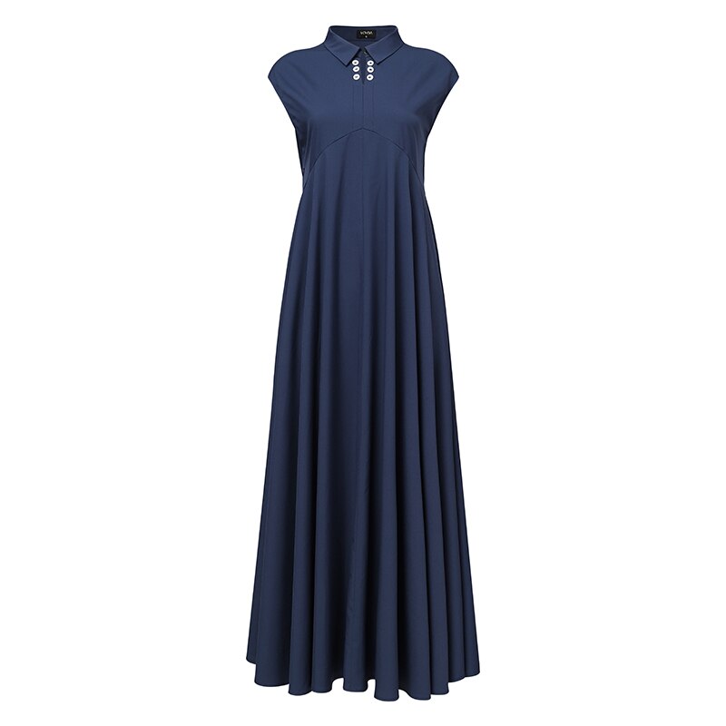 Bohemain Maxi Langes Kleid Vintage Umlegekragen Kleid Lässige Robe Femme 2022 VONDA Lässige Vestidos Femininas