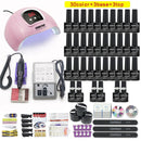 Juego de manicura 120/114W/54W Lámpara de uñas 20000RPM Máquina de perforación de uñas Extensiones Juego de esmalte de gel de construcción rápida Kit de arte de uñas en remojo