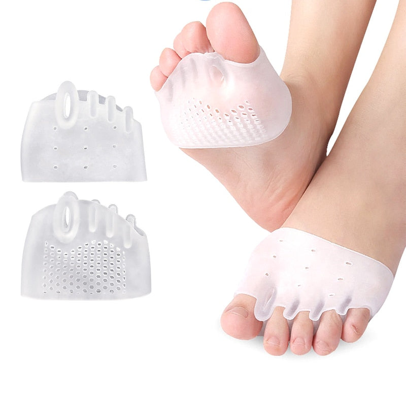 Silicone Forefoot Pads Pain Relief Inserts Pads Toe Separator Soft Gel Insoles Finger Toe Protector Foot Care High Heels Pads