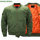 Nueva chaqueta de bombardero de piloto Air para hombre, chaquetas de bombardero militar para hombre, chaqueta de piloto informal con cremallera sólida, chaqueta verde nueva ajustada para hombre