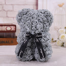 25*16 Cm Diy Teddy Rose Bear with Box Artificial PE Flower Valentine&