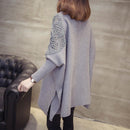 2022 Autumn And Winter New Loose Sweater Coat Women's Half-high Collar Pullover Wrap Swing Beading