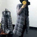 Faux Fur Coat Winter Women 2022 Fashion Casual Warm Slim Sleeveless Long Faux Fox Fur Vest Winter Pockets Jacket Women 5XL