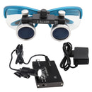 Dental Loupes Magnifier Lab Medical Magnification Binocular 2.5/3.5x420 Headlight Headlamp 5W Cloth Case