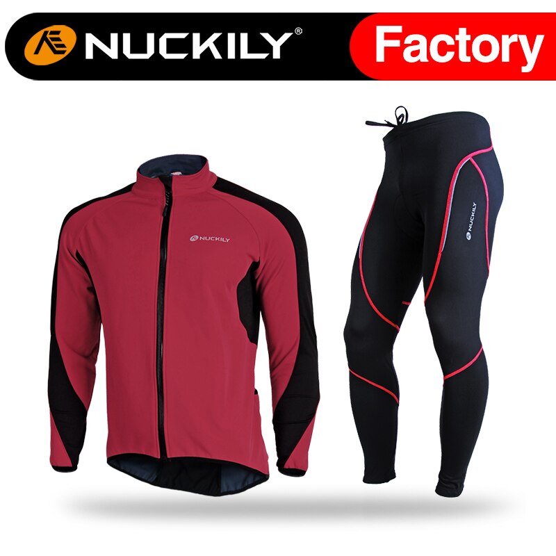 NUCKILY 2021 Cycling Clothing Jersey Set Winter Men Wear Long Sleeves Cycling Maillot Sport Uniform MTB Bicycle Tight Clothes