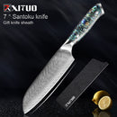 XITUO Damascus Steel knife Set 1-5 PCS Kitchen Tools Chef Knife Japanese Santoku Knives Boning knife Exquisite Shell Handle New