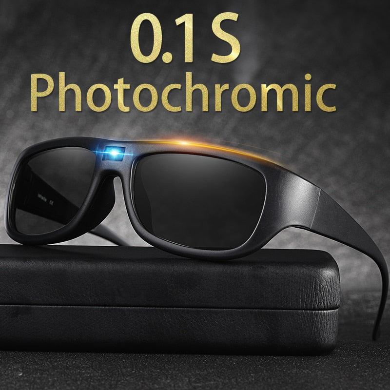 Gafas de sol de atenuación ajustables automáticas para hombre, fuente de alimentación Solar fotocromática polarizada, gafas de sol con decoloración de oscurecimiento automático