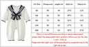 Baby Clothes New England Style Sailor Collar Baby Boys Clothes Infant Girls Rompers Jumpsuit Outfits 0-2Y