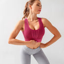 XS-XL Seamless Sports Bra Top Fitness Women Racerback Running Crop Tops Pink Workout Padded Yoga Bra High Impact Activewear