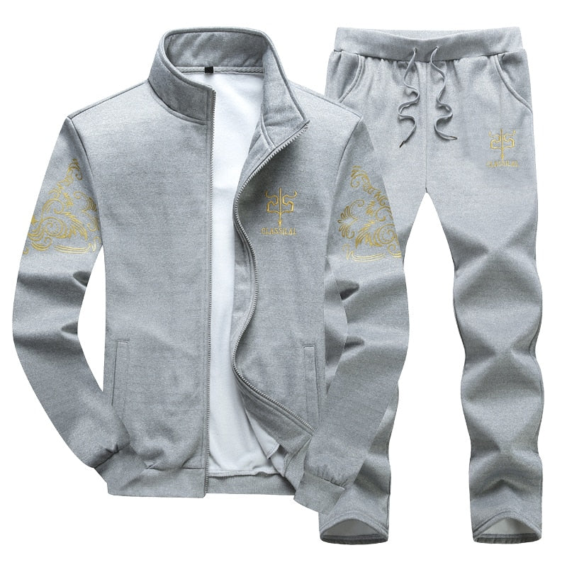 Men Set Large Size 6XL 7XL 8XL 9XL Fashion 2023 Autumn Winter Homme Suit Sweatshirt Sweatpants Men's Set Male Tracksuit Jacket