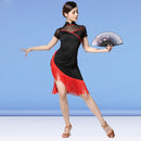 2019 Women Dance Wear Ballroom Dress Samba Costume Sexy Party Dresses Sheer Mesh Stretchy One-piece Latin Dress Rose
