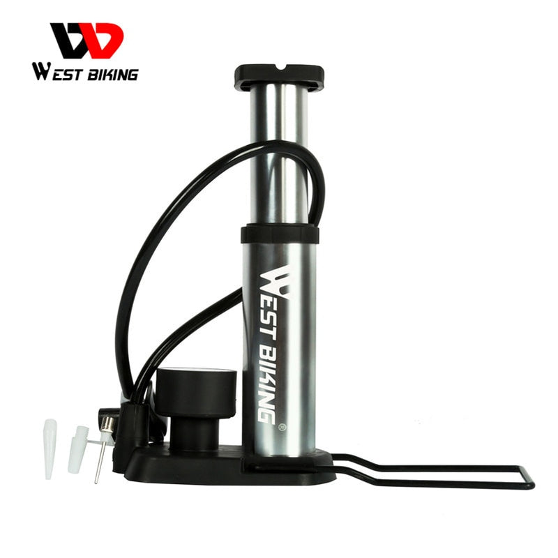 WEST BIKING ultraligero MTB bomba de bicicleta de carretera inflador de aire portátil para ciclismo bomba de pie 100/120Psi bomba de neumático de bicicleta de alta presión