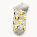 Calcetines invisibles de algodón para verano, calcetines antideslizantes para hombre y mujer, calcetín corto de corte bajo, pantuflas felices, divertidos calcetines para perros con animales de cerveza para hombre