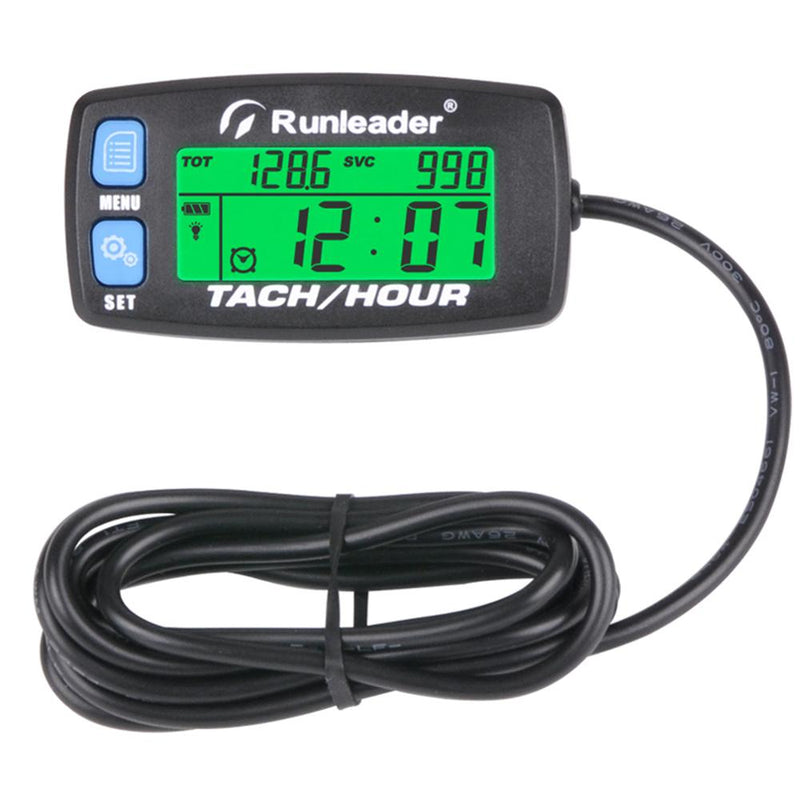 Inductive Tachometer Gauge Alert RPM Engine Hour Meter Backlit Resettable Tacho Hour Meters for Motorcycle ATV  Lawn Mower