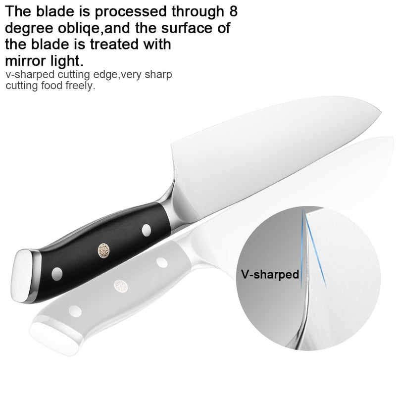 XITUO, 7 Uds., juego de cuchillos de cocina, cuchillo de Chef de acero alemán, cuchillo Santoku japonés, cuchillo de carnicero, cuchillos para pelar, cuchillo para deshuesar, herramienta de cocina