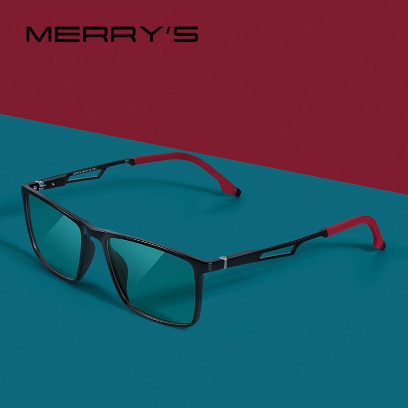 MERRYS DESIGN Men Anti Blue Ray Light Blocking Glasses UV400 Glasses For Computer Aluminum Legs With Silicone Temple S2270