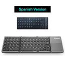 Folding Bluetooth Keyboard Wireless Klavye English/Russian/Spanish/Arabic/Hebrew/Portugues for IOS/Android/Windows ipad Tablet