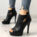 2019 Neue Frauen Pumps Frühling Herbst Büro Schuhe Atmungsaktiv Aushöhlen Quadratische Ferse Stiefel Frau Plattform Heels Party Hochzeitsschuhe