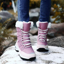 Nuevas botas de invierno para mujer, botas de nieve cálidas de alta calidad, botines cómodos con cordones, botas de senderismo impermeables para exteriores, talla 36-42