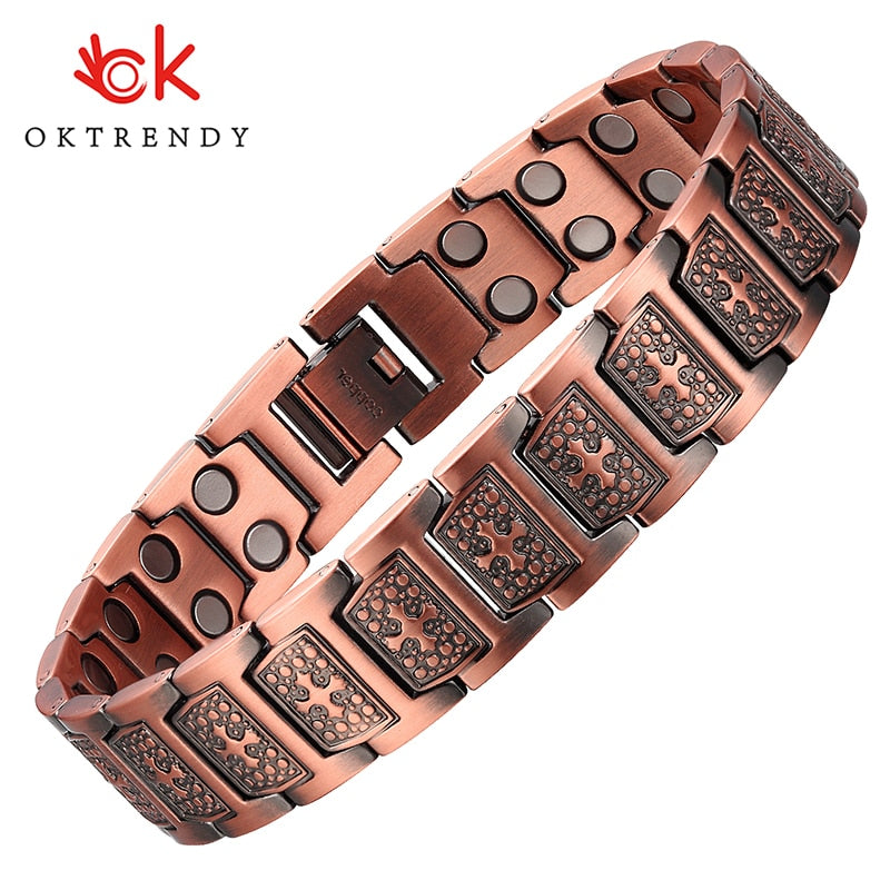 OKtrendy Copper Magnets Bracelets &amp; Bangles Men Bracelet Metal Healing Magnetic Cross Jesus Christ Wristband Jewellery Wholesale