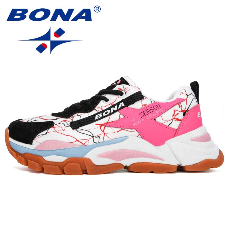 BONA 2020, nuevos diseñadores, zapatillas transpirables de malla para correr, zapatos para caminar al aire libre para mujer, zapatillas de moda para mujer, calzado para trotar para mujer