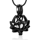 Colgante de recuerdo de flor de loto de acero inoxidable para mujer, Mini urna de cremación, joyería conmemorativa, medallón para cenizas, 2 colores