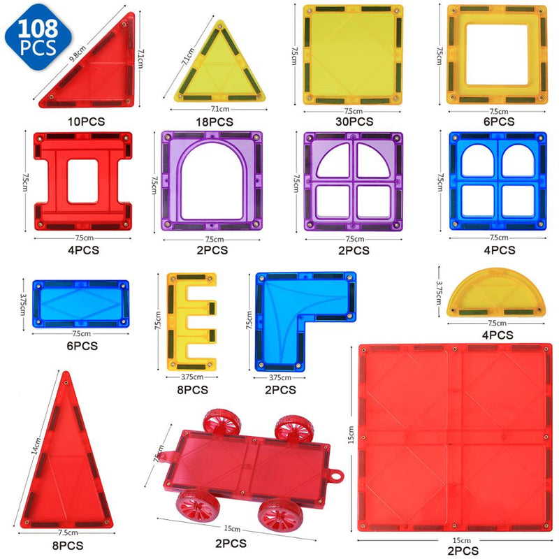 Romboss Big Size 3D Magnetic Tiles Building Blocks Magnet Constructor Brick Sets Educational Toys for Children Gifts