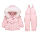Children Down Coat Jacket+jumpsuit Kids Toddler Girl Boy Clothes Down 2pcs Winter Outfit Suit Warm Baby Overalls Clothing Sets