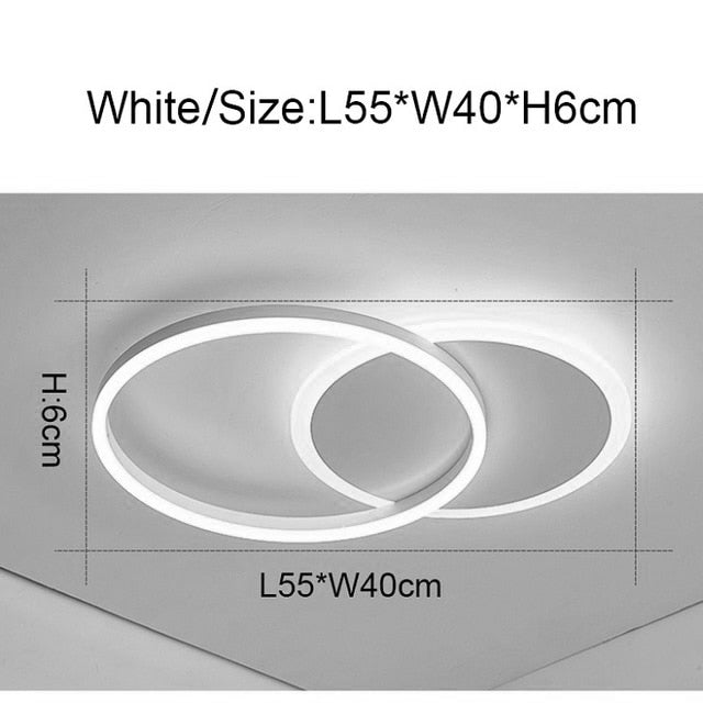 NEO Gleam 2/3/5/6 Circle Rings Modern led ceiling Lights For living Room Bedroom Study Room White/Brown Color ceiling Lamp