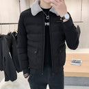 2020 Autumn Winter Lapel Wool Men's Jacket Fashion Men's Solid Color Slim Cotton Jacket Winter Warm Casual Jacket Top Jaquetas