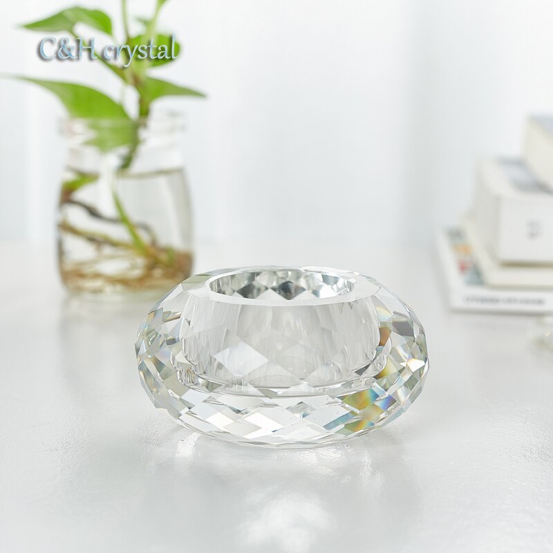 Erstklassiger Teelichthalter aus K9-Kristallglas für die Dekoration von Hausbars und Tischdekoration