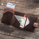 Contact's Customize Men Card Wallet Business Credit Card Holders Crazy Horse Leather Men Mini Wallets Rfid Aluminium Box Purse