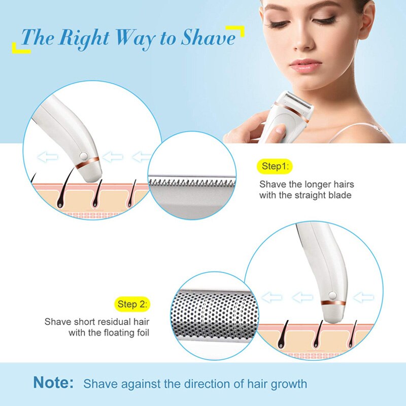 Electric Epilator Painless Women Bikini Electric Razor Shaver Hair Removal Trimmer For Legs Underarm Waterproof LCD USB Charging