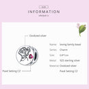 bamoer Familienbrief Blumenperle Oma Nana Herz 925 Sterling Silber CZ Charms passend für Original Armband Armreif Schmuck SCC1762