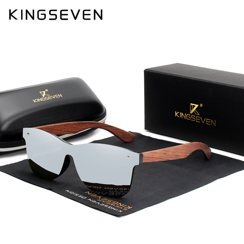 KINGSEVEN Natural Wooden Sunglasses Men Polarized Fashion Sun Glasses Original Wood Oculos De Sol Masculino