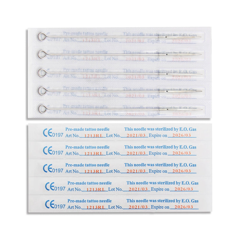 50pcs Tattoo Needles Mixed 10 Sizes Assorted Sterilized Tattoo Machine Needle 3RL 5RL 7RL 9RL 3RS 5RS 7RS 9RS 7M1 9M1