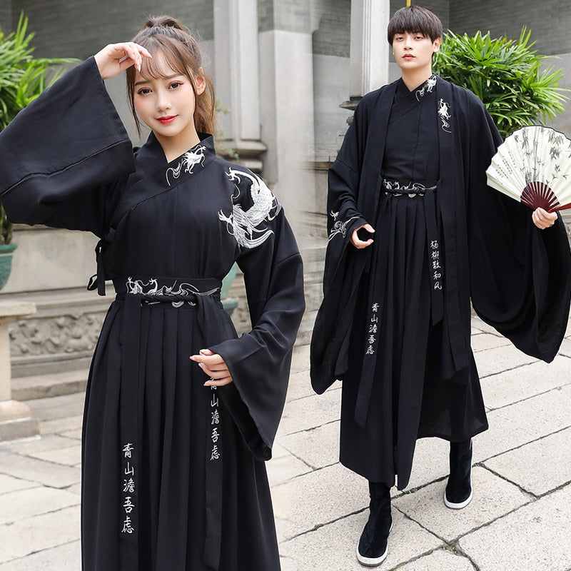 Große Größe Frauen Traditionelles Hanfu Kleid Mann Han-Dynastie Kostüm Paar Chinesische Antike Schwertkämpfer Kleidung Männlicher Kimono Tang-Anzug