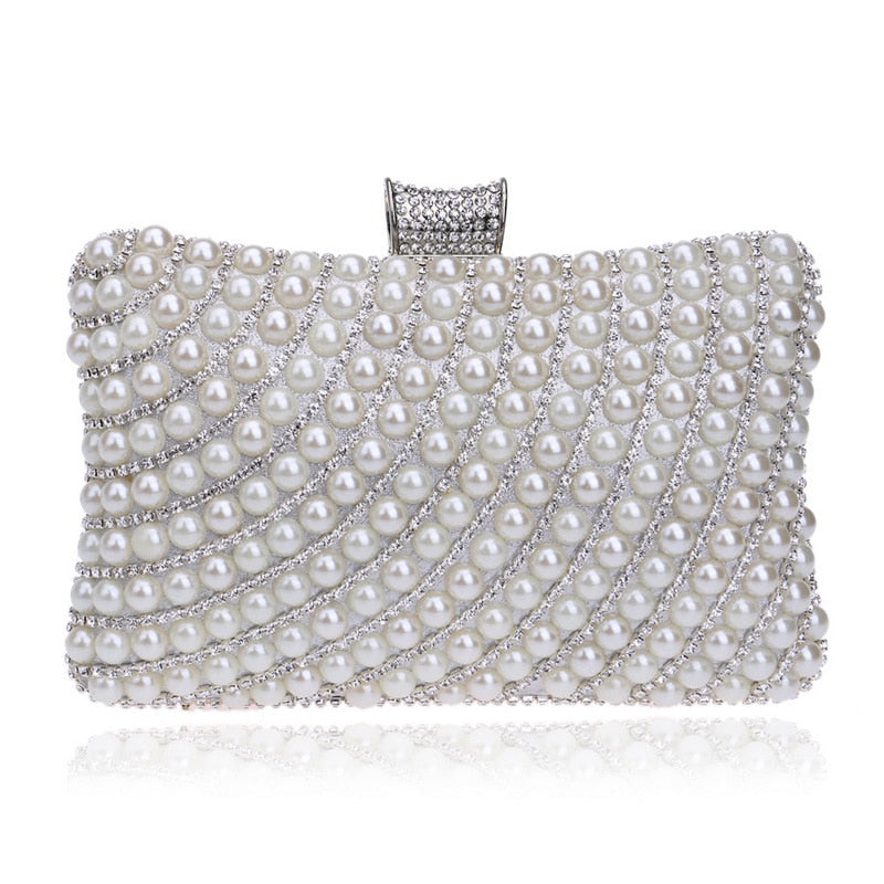 GLOIG Fashion women tassel evening bags diamonds beaded clutch wedding purse shoulder party laides case purse