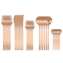 Juego de cubiertos de acero inoxidable, 30 Uds., negro mate, dorado, cuchillo, tenedor, cuchara, vajilla de plata, juego de vajilla para boda, cumpleaños, cena