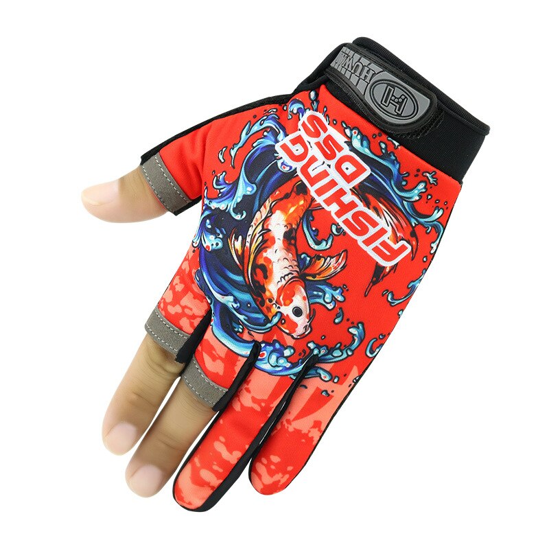 Three finger cut sport fishing gloves for hunting gloves guantes pesca finger protector gloves fishing fingertip